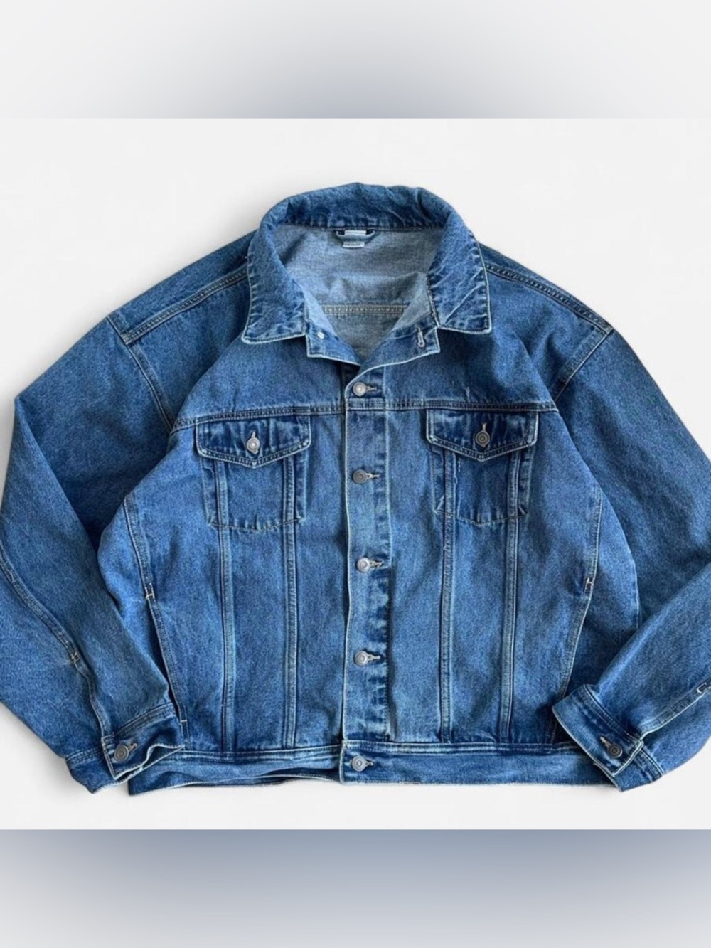 Vintage Marlboro Blue Denim Jean Trucker Jacket Grunge Rugged Workwear Men’s XXL